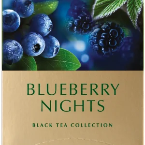 Ceai negru Greenfield Blueberry Nights, 25 pliculete*2 g, cu aromă de afine
