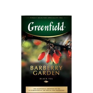 Ceai negru Greenfield Barberry Garden, 100 g, cu aroma acri-dulce de arpaș (berberis) și nuanțe ușoare de hibiscus