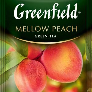 Ceai verde Mellow Peach, 25 pliculete x 2 g, cu aromă de piersică roz si coajă de portocala