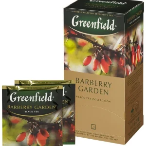 Ceai negru Greenfield Barberry Garden, 25 pliculete*2 g, cu aromă acri-dulce de arpaș (berberis) și nuanțe ușoare de hibiscus