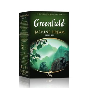 Ceai verde Greenfield Jasmine Dream, 100 g, cu aromă de iasomie