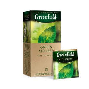 Ceai verde Green Melissa, 25 pliculete x 2 g, cu aromă de mentă si lămâie