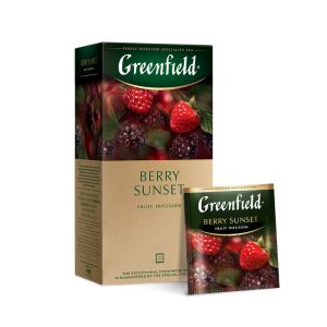 Ceai de plante Greenfield Berry Sunset, 25 pliculete x 2 g, cu fructe de padure, zmeura si mure