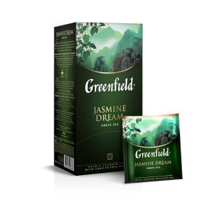 Ceai verde Greenfield Jasmine Dream, 25 pliculete x 2 g, cu aromă de iasomie