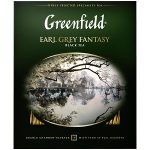 Ceai negru Greenfield Earl Grey Fantasy,  100 pliculete*2 g, cu aroma de bergamota