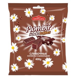 Caramele cu lapte si ciocolata Dovgan Plombir Toffees, 400 g