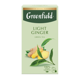 Ceai verde Greenfield Light Ginger, 20 pliculete x 1.7 g, Ghimbir